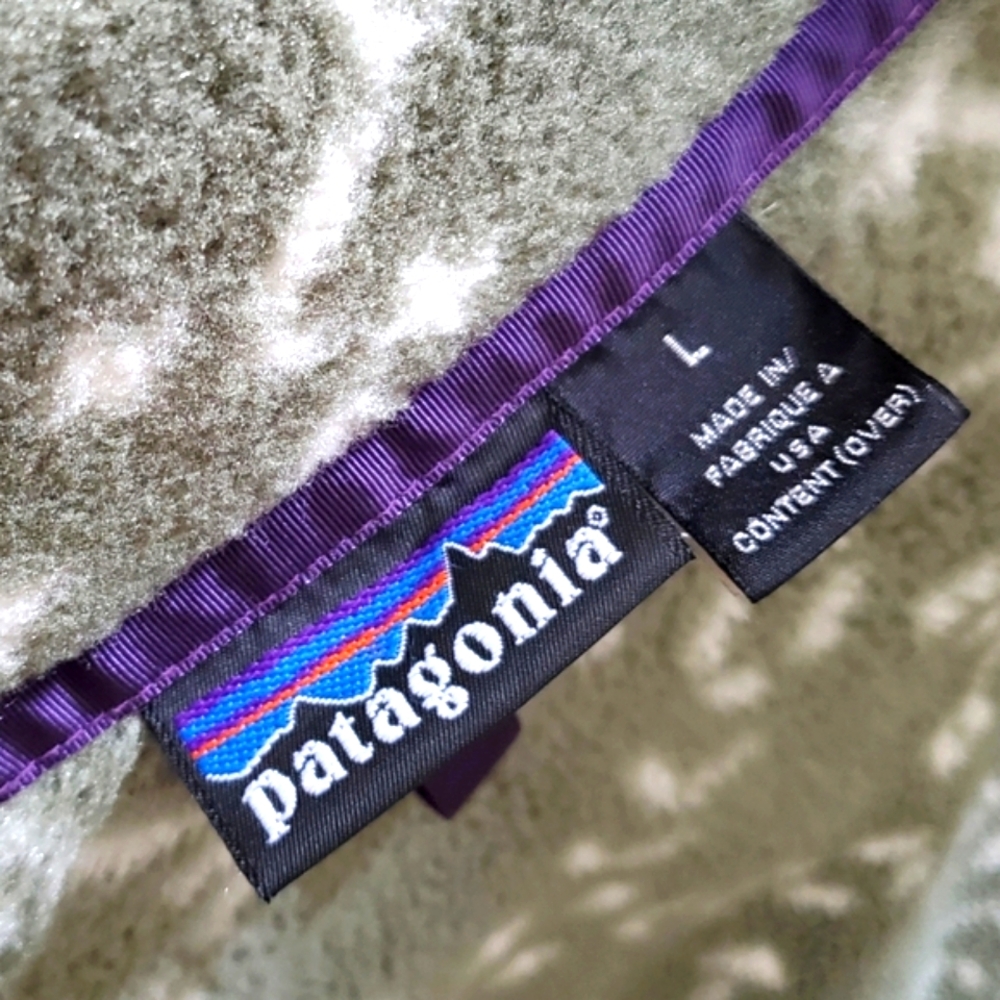 Vintage Patagonia RARE 90's Oversized Green Synchilla Fleece Pullover Jacket L - Picture 9 of 9